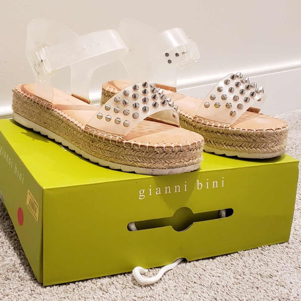 Clear Studded Sandals